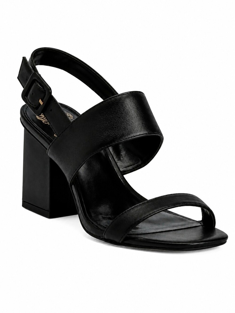 NIB Vince Camuto Muranti Black Leather Block Heel Sandals Size 8